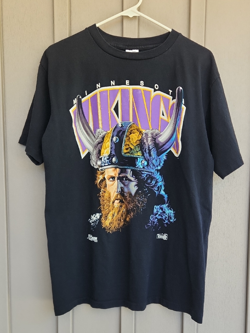 VTG 90s Minnesota Vikings NFL T-Shirt Men's Sz L Salem Big Face Graphic USA